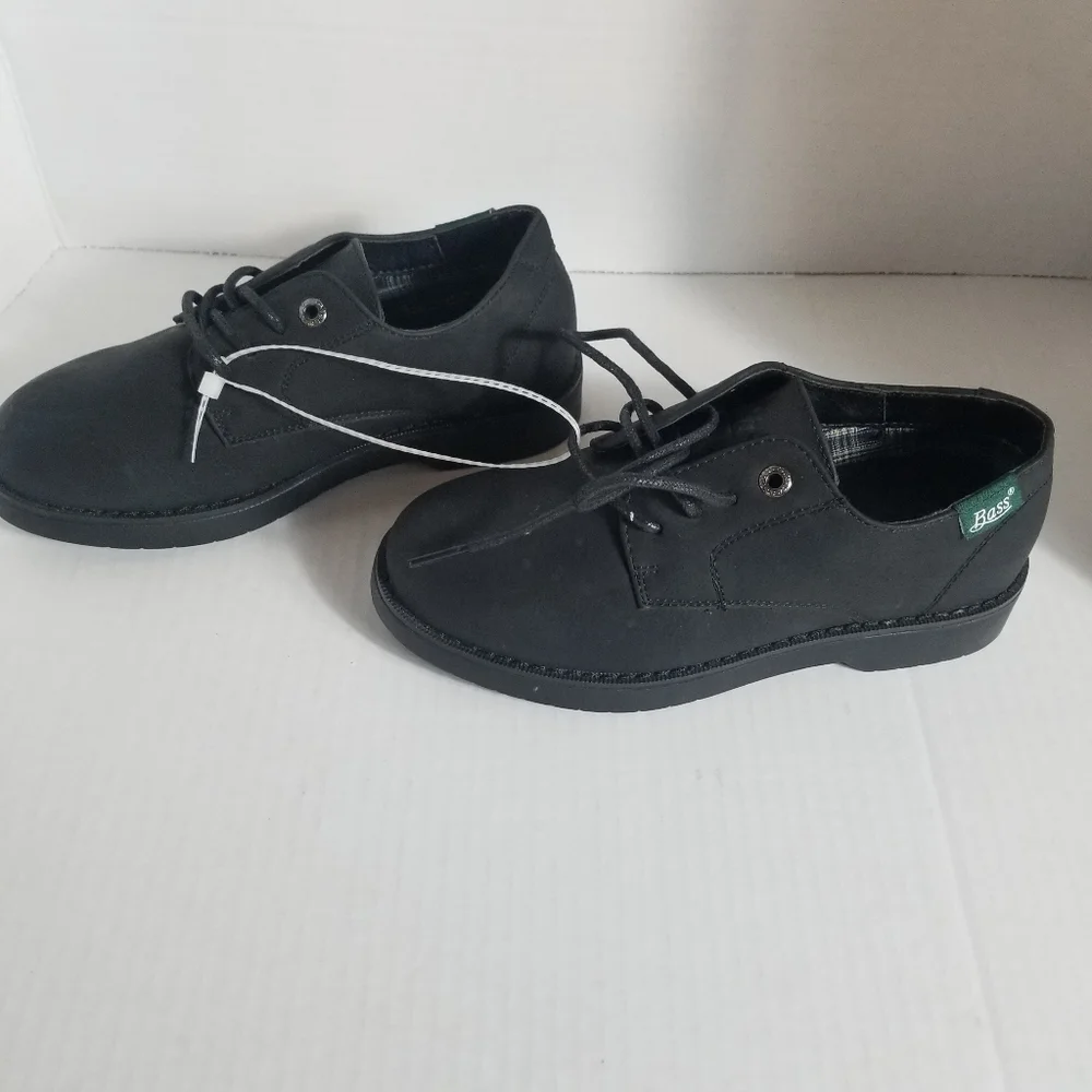 NWOT BASS BOY'S BLACK DRESS SHOES SIZE 1.5
